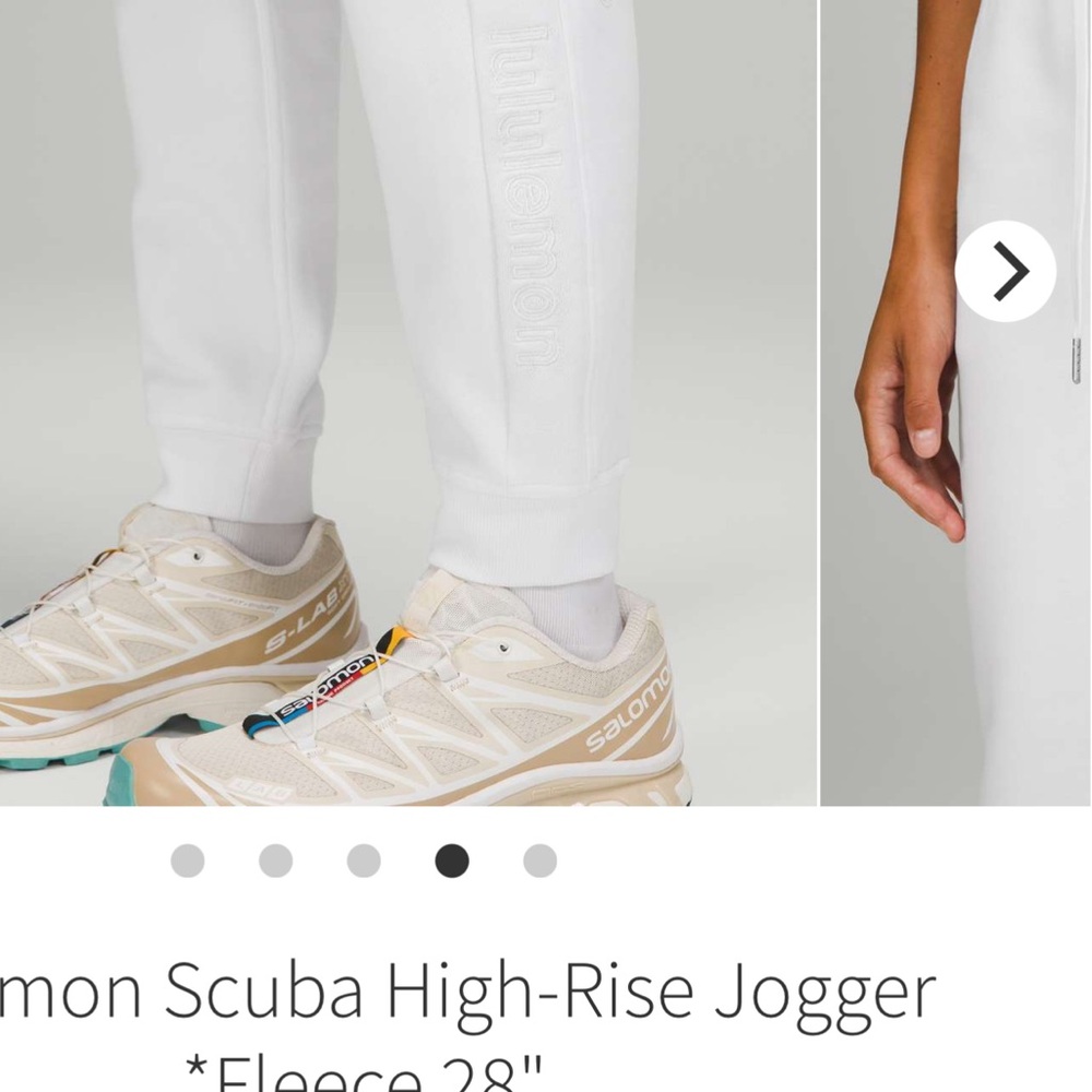 lululemon athletica White high rise scuba jogger fleece 28in size 10 - Picture 2 of 6